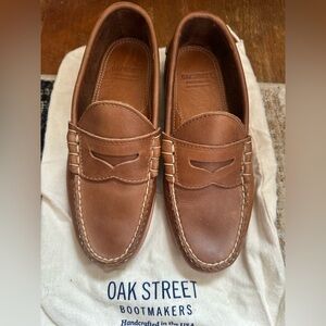 Oak Street Bootmakers - Beefroll Penny Loafers (Natural Chromexcel). Size 8 US